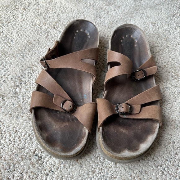 Mephisto Women’s Hannel Dark Brown Scratch‎ Sandals Size 41 US Size 11 - Picture 1 of 9